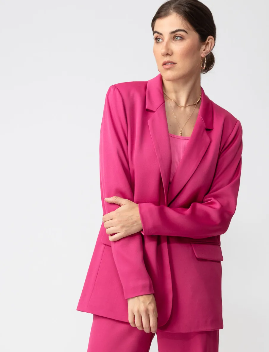 Solid One-button Blazer