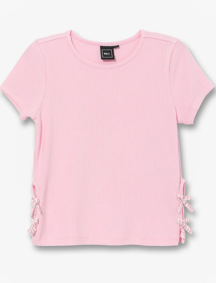 Solid Ribbed Crew-Neck T-Shirt - Little Girls