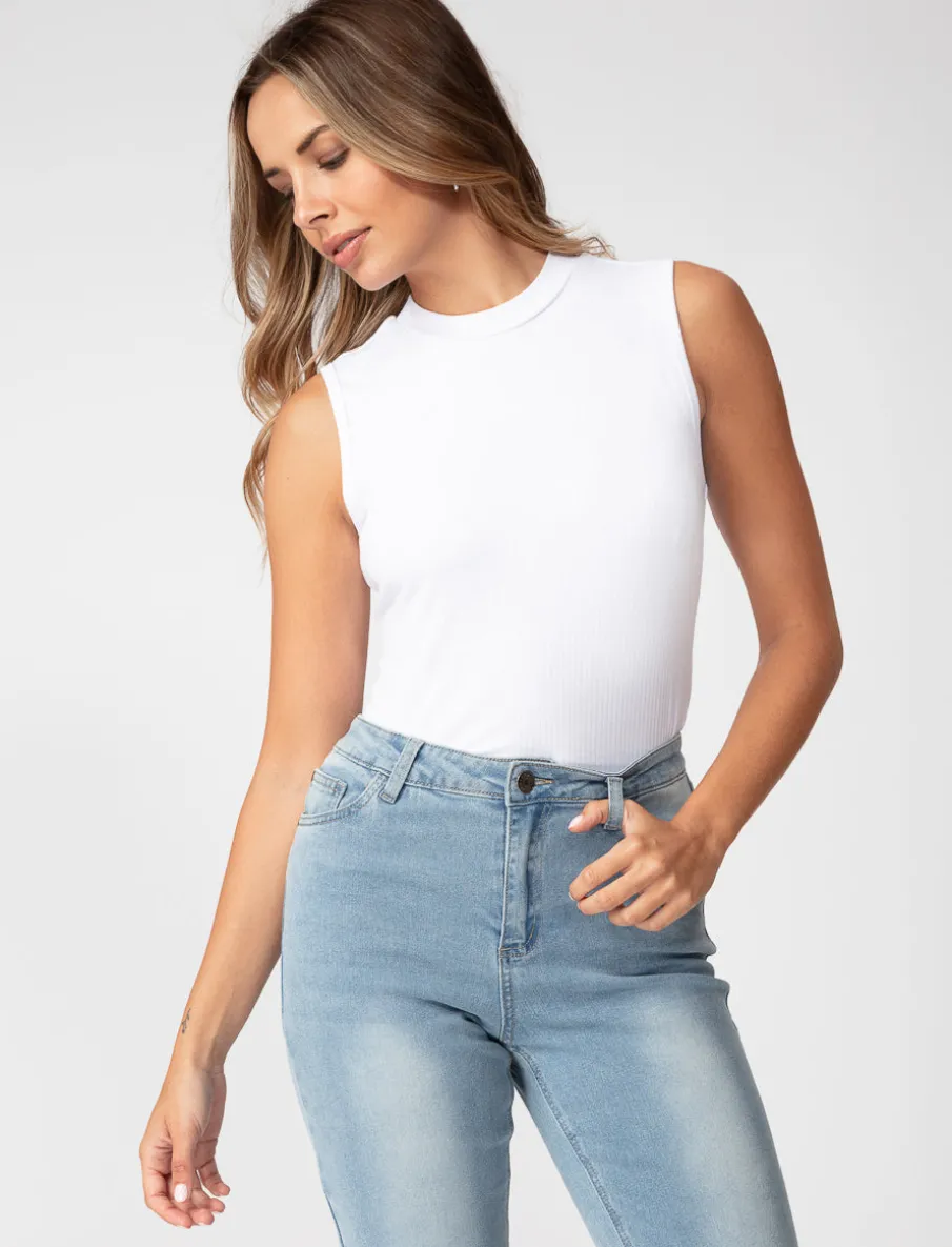 Solid Ribbed Tank Top