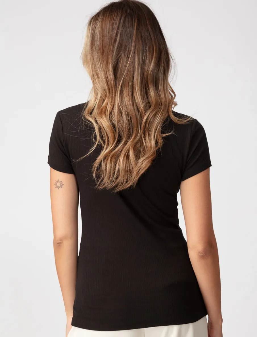Solid Ribbed T-shirt