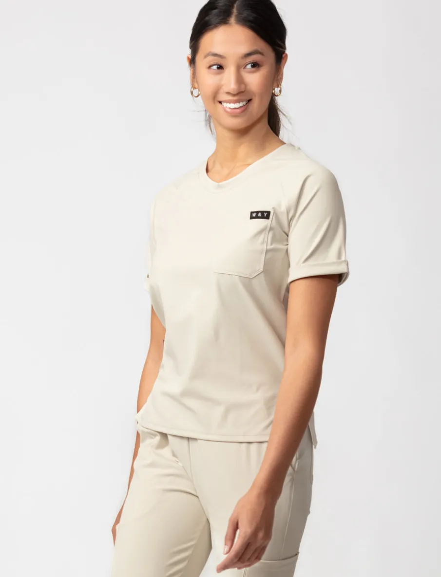 Solid Round Neck Scrub Top