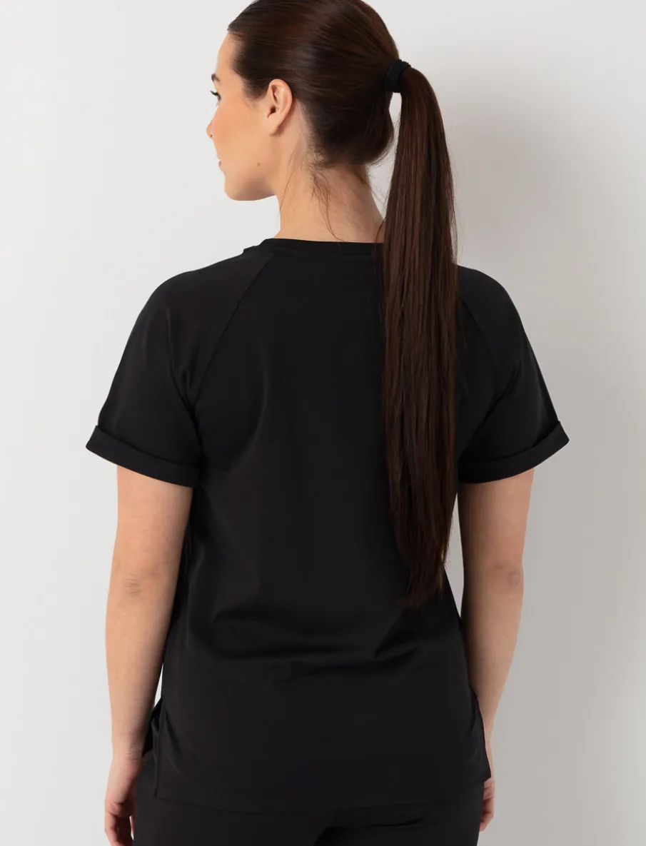 Solid Round Neck Scrub Top