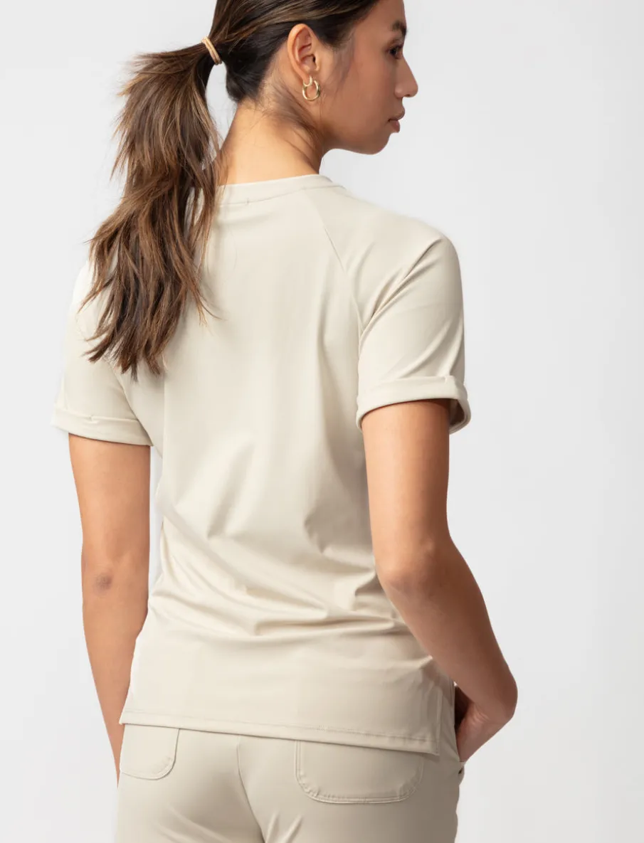 Solid Round Neck Scrub Top