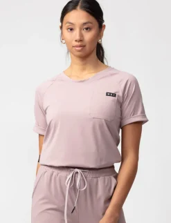 Solid Round Neck Scrub Top