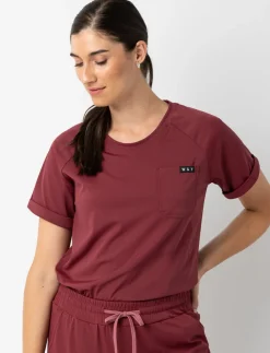 Solid Round Neck Scrub Top