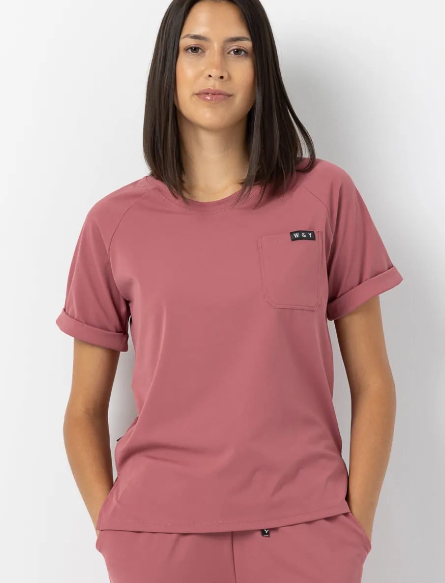 Solid Round Neck Scrub Top