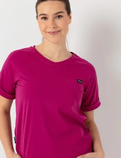 Solid Round Neck Scrub Top