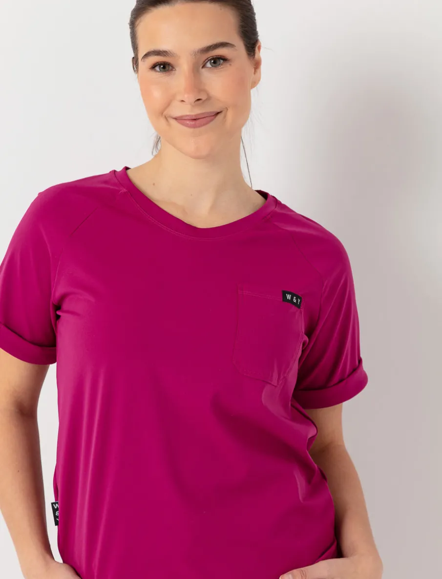 Solid Round Neck Scrub Top