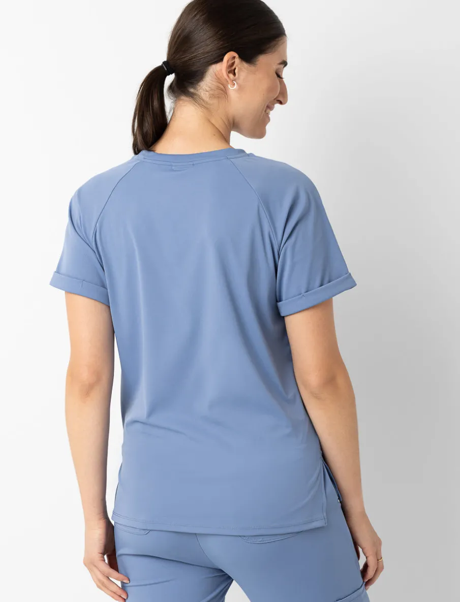 Solid Round Neck Scrub Top