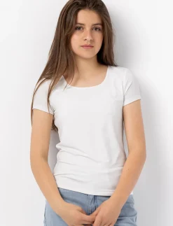 Solid Scoop Neck T-shirt