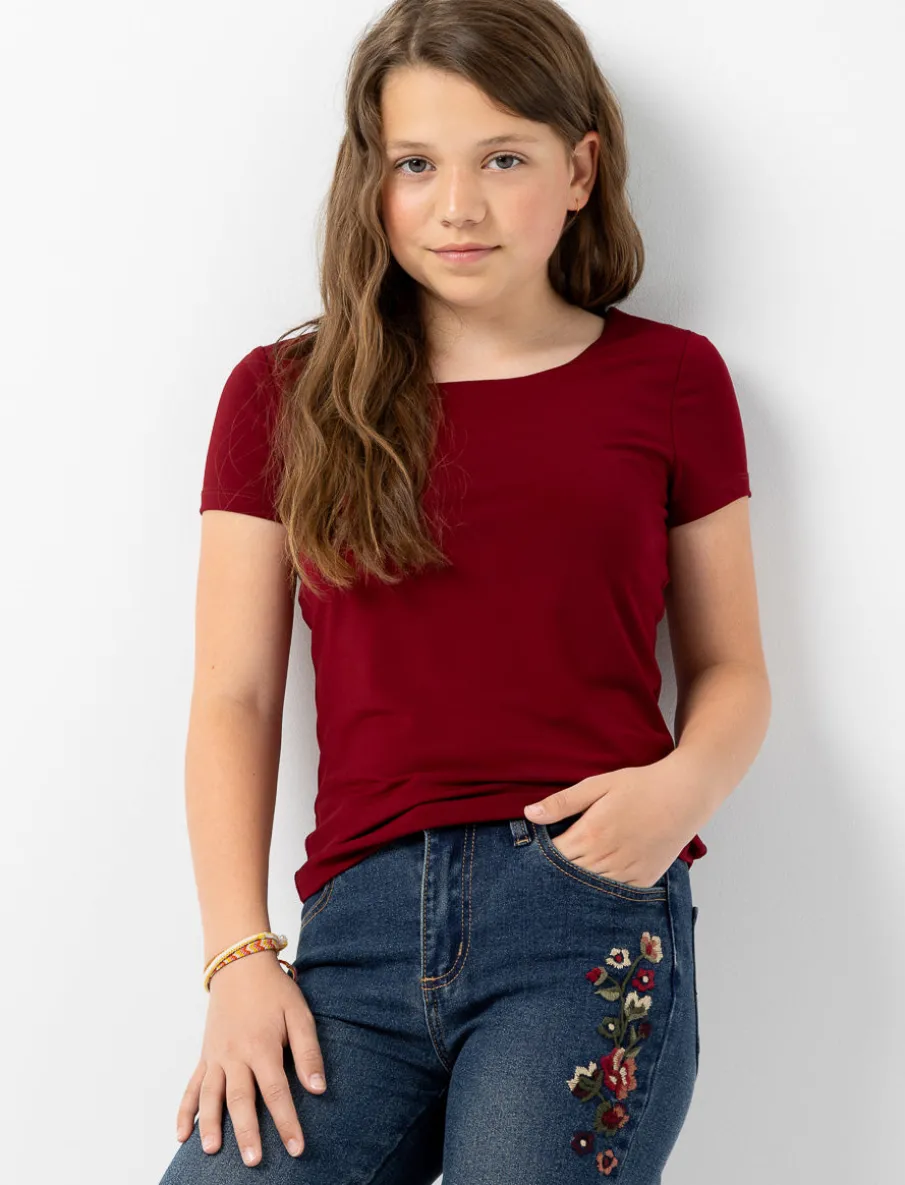 Solid Scoop Neck T-shirt