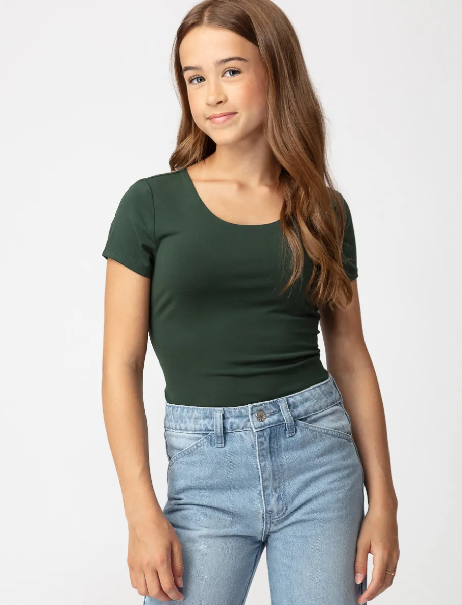 Solid Scoop Neck T-shirt