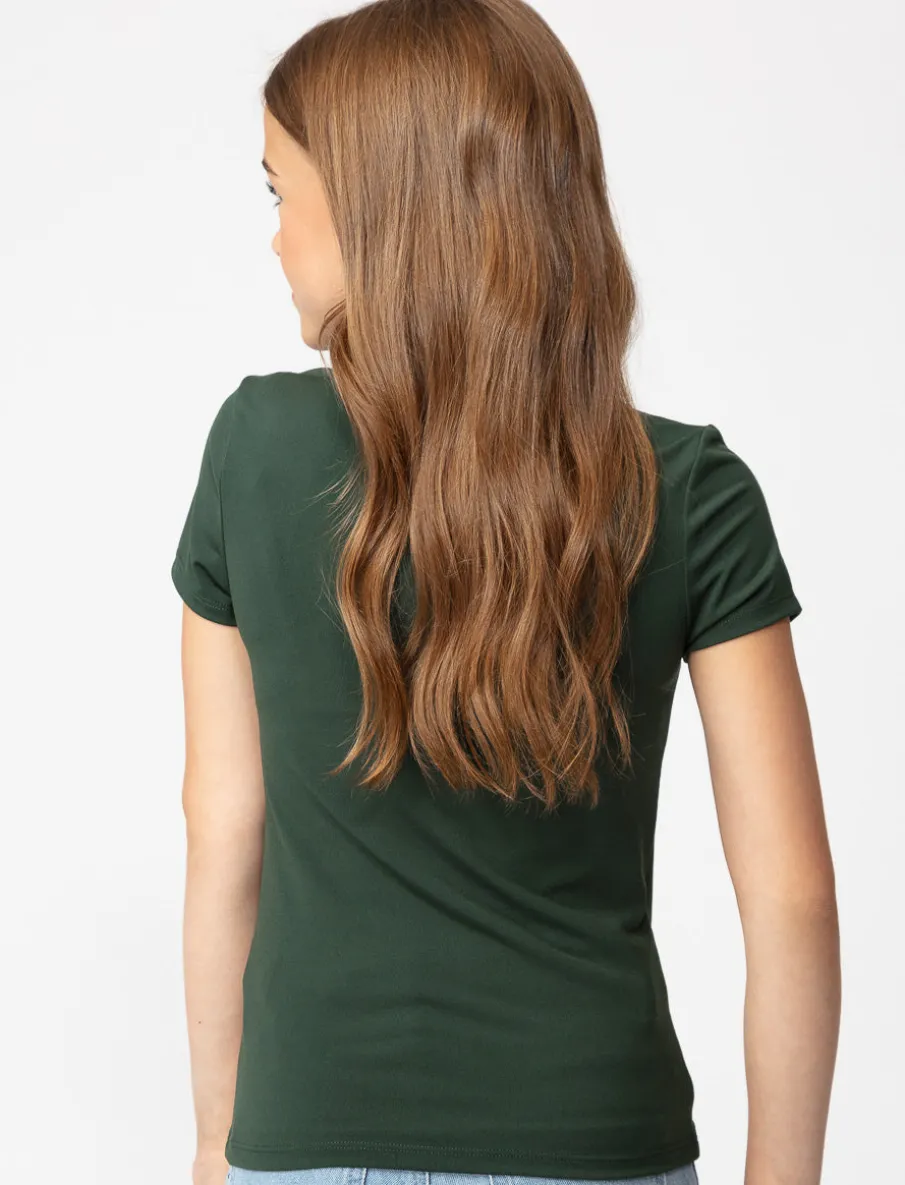 Solid Scoop Neck T-shirt