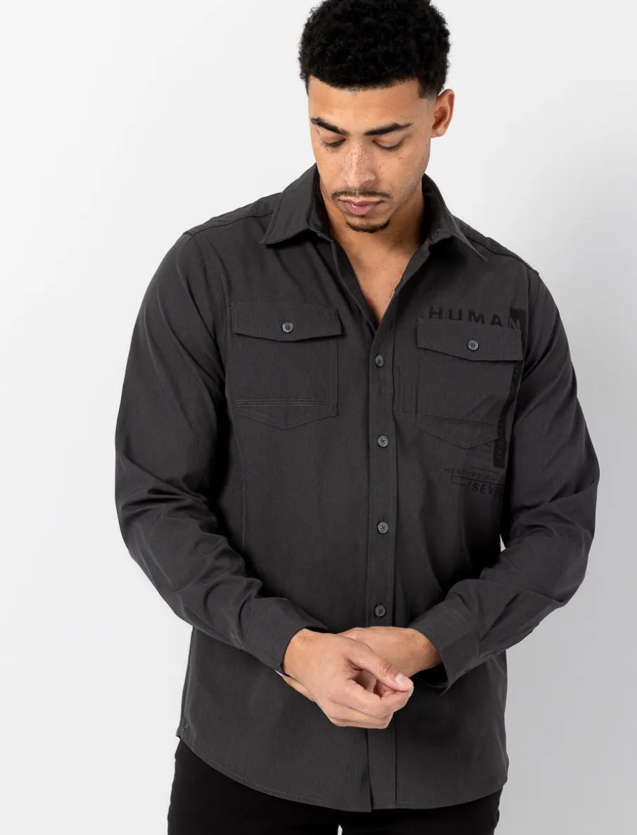 Solid Shirt with Print