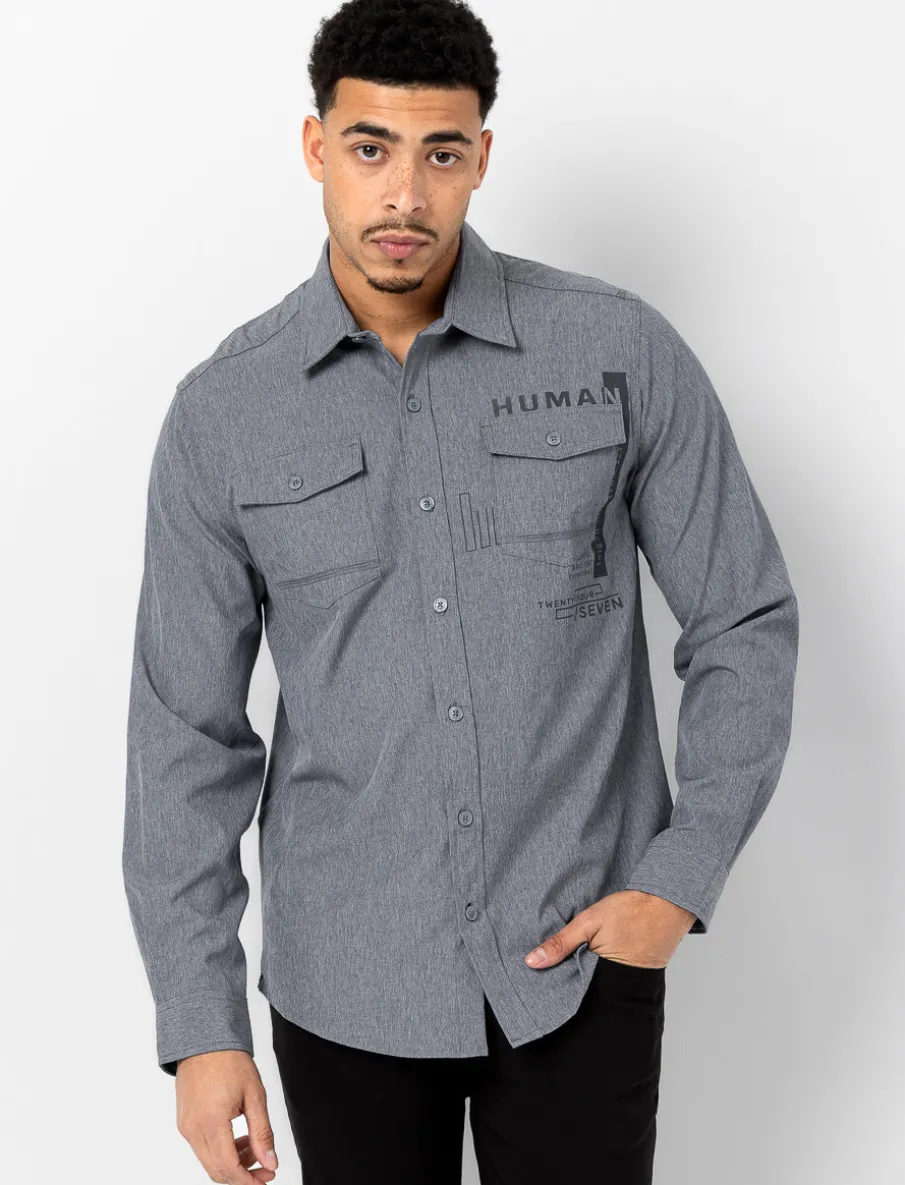 Solid Shirt with Print