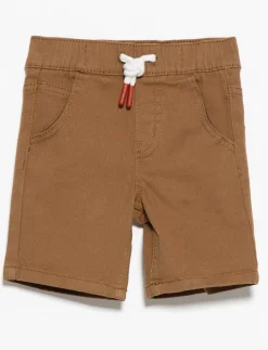 Solid Shorts with Elastic Waistband