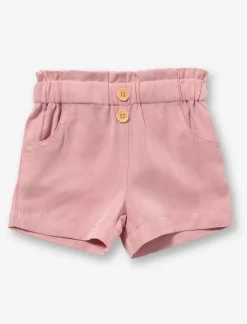Solid Shorts with Shirred Waistband