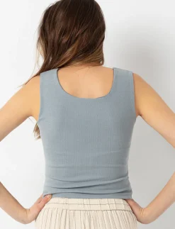 Solid Square-neck Tank Top