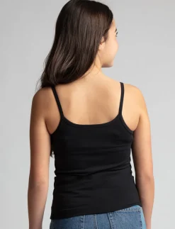 Solid Tank Top with Thin Straps