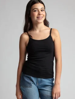 Solid Tank Top with Thin Straps