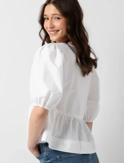 Solid Tie-front Blouse