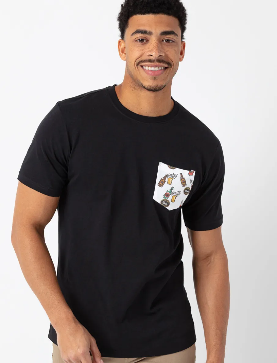 Solid T-shirt with Graphic Pocket