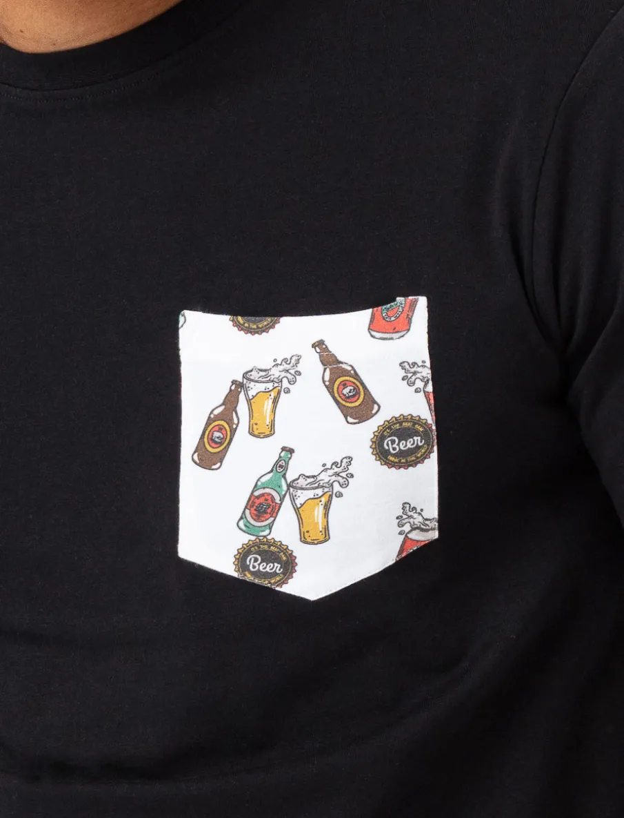Solid T-shirt with Graphic Pocket