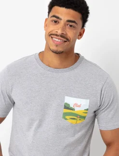 Solid T-shirt with Graphic Pocket