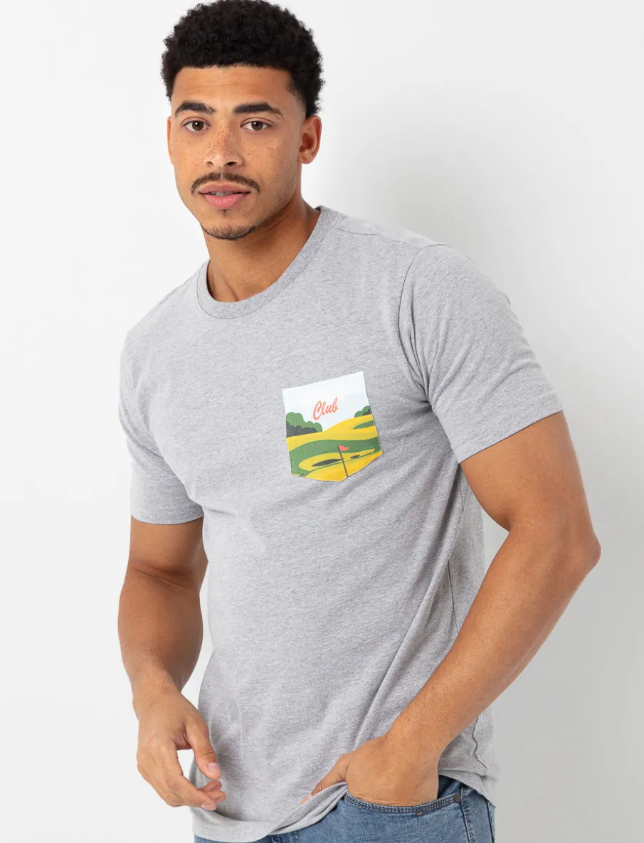 Solid T-shirt with Graphic Pocket