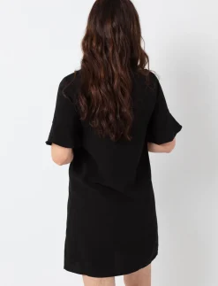 Solid V-neck Dress