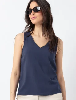 Solid V-neck Tank Top
