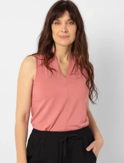 Solid V-neck Tank Top