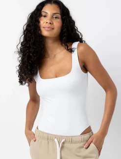 Square-neck Bodysuit with Wide Straps