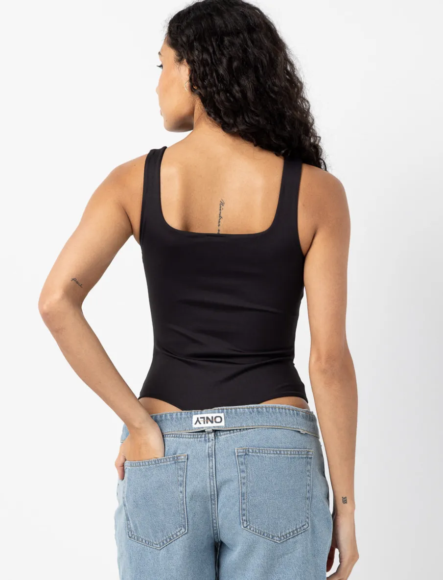 Square-neck Bodysuit with Wide Straps