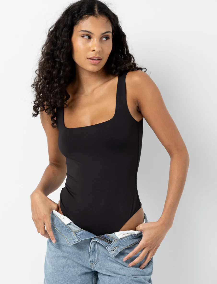 Square-neck Bodysuit with Wide Straps