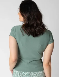 Square-neck Ribbed T-shirt