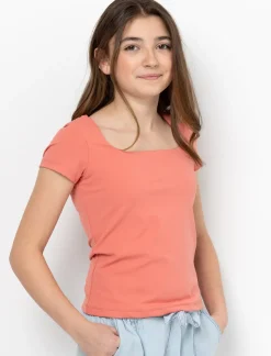 Square-neck T-shirt