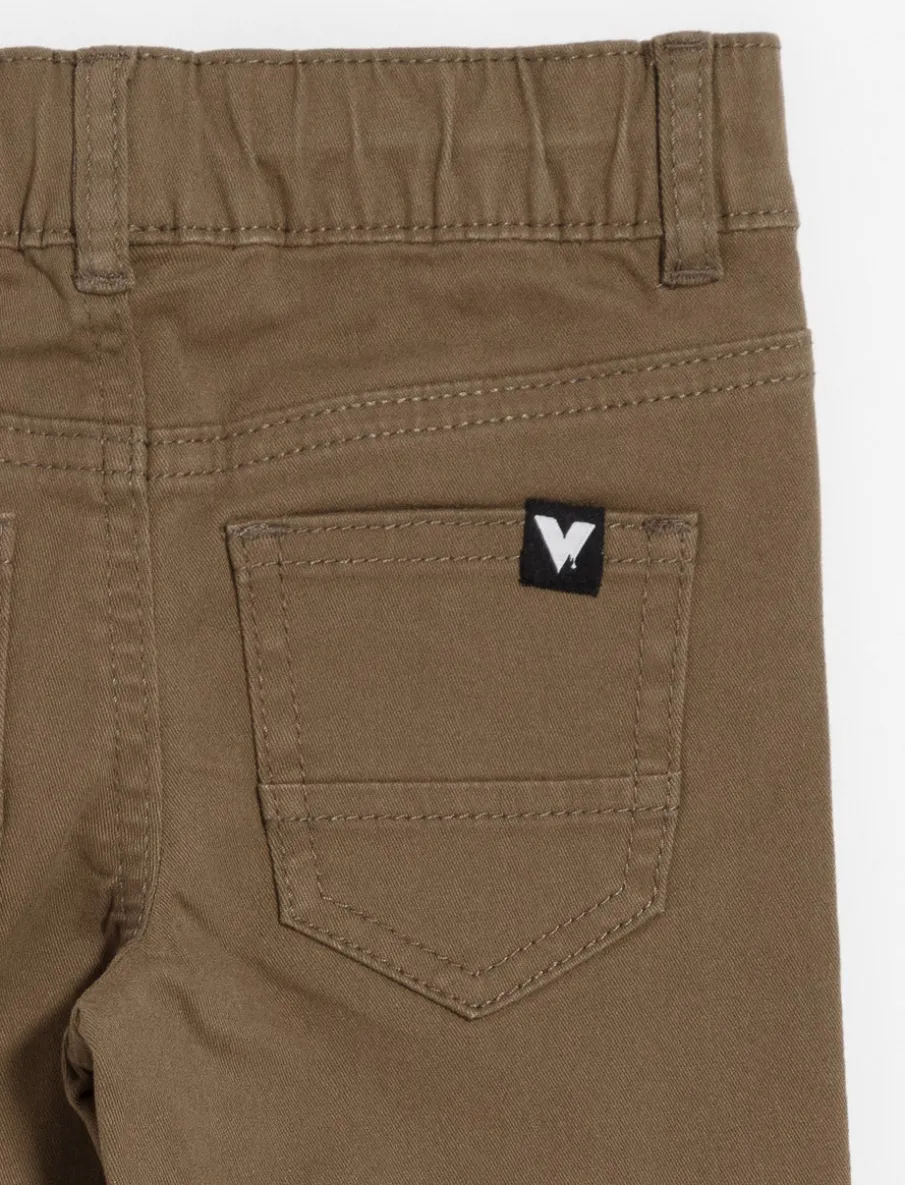 Straight Pants with Elastic Waist