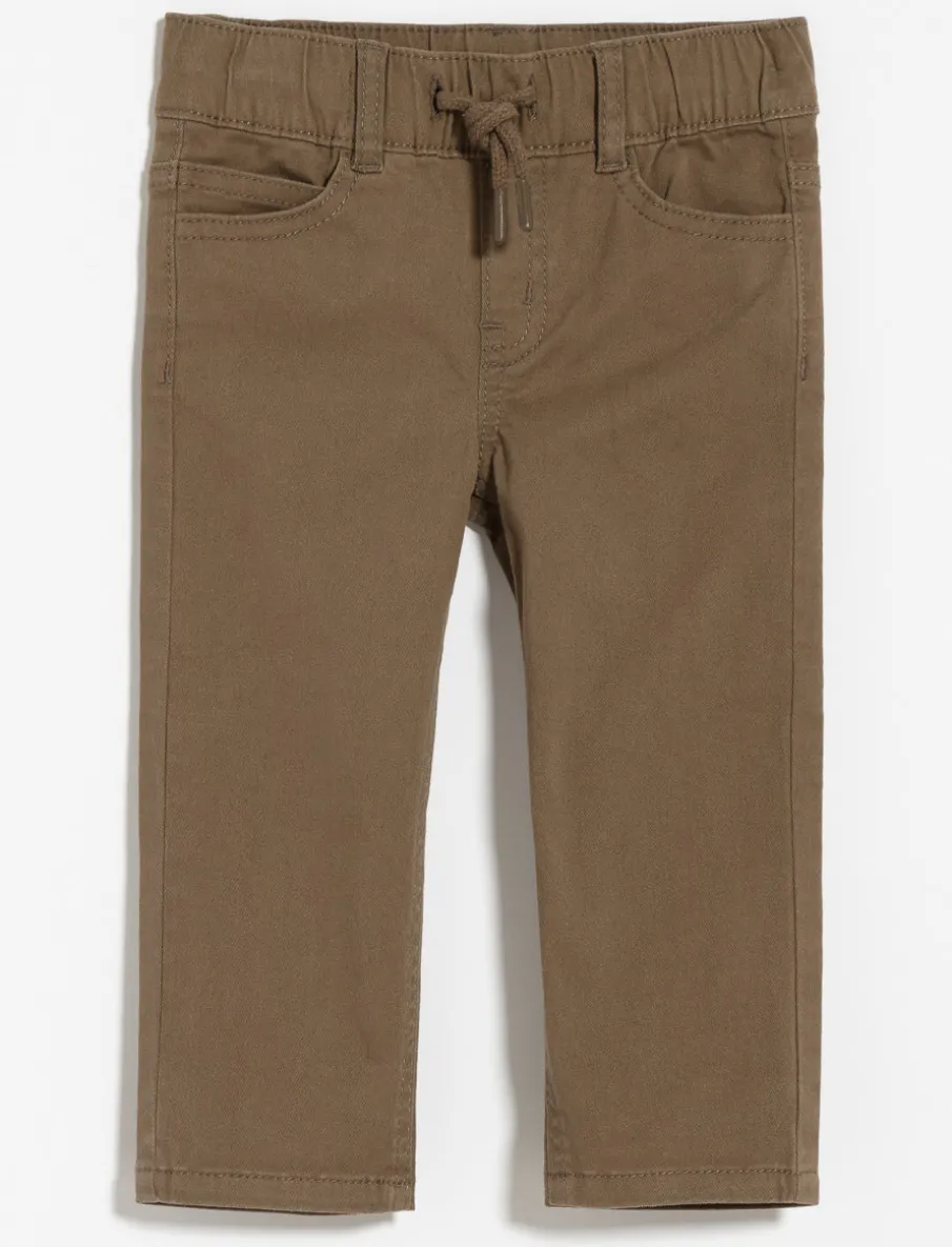 Straight Pants with Elastic Waist