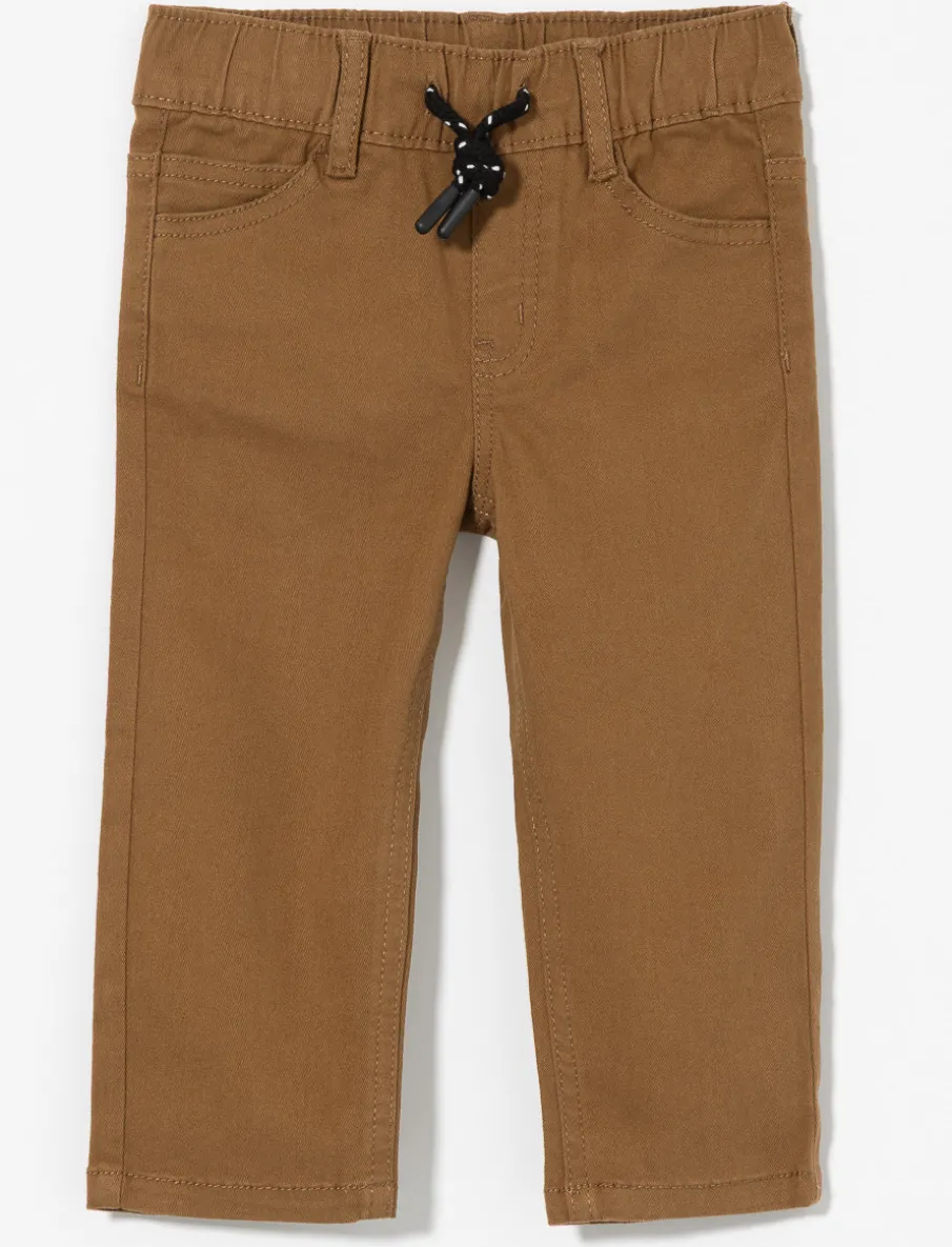 Straight Pants with Elastic Waist