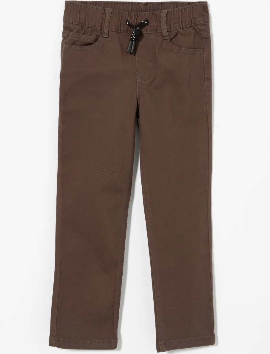 Straight Pants with Elastic Waist