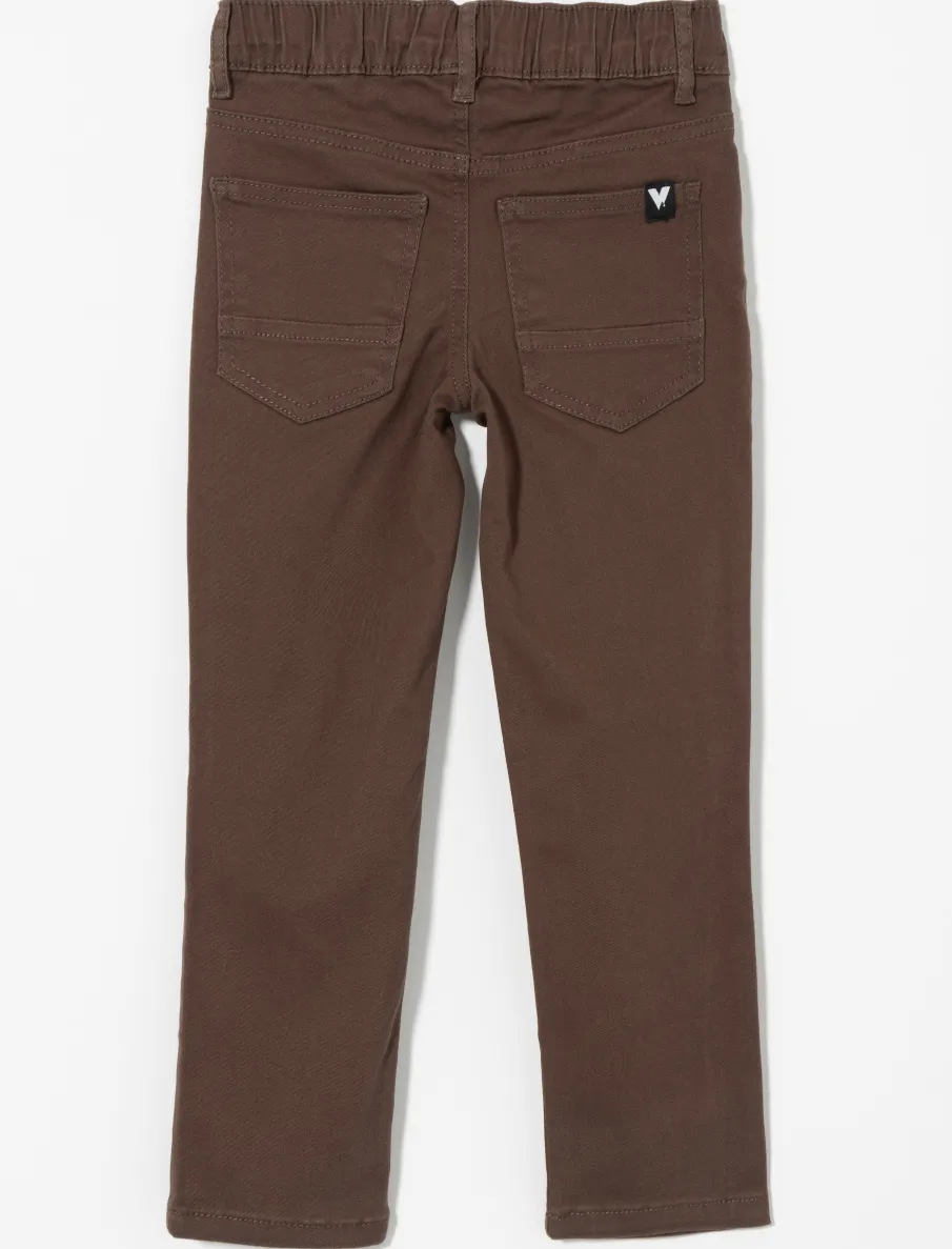 Straight Pants with Elastic Waist