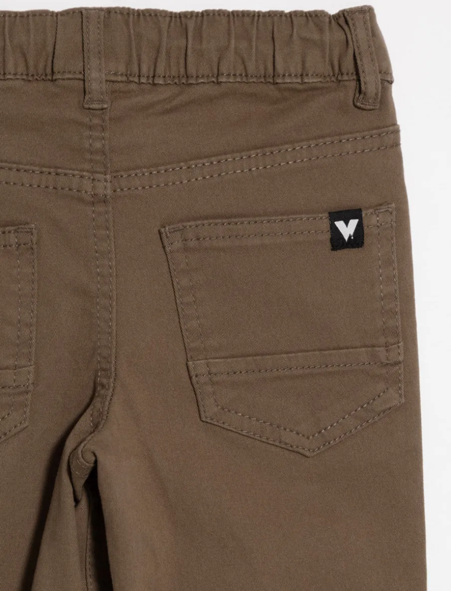 Straight Pants with Elastic Waist