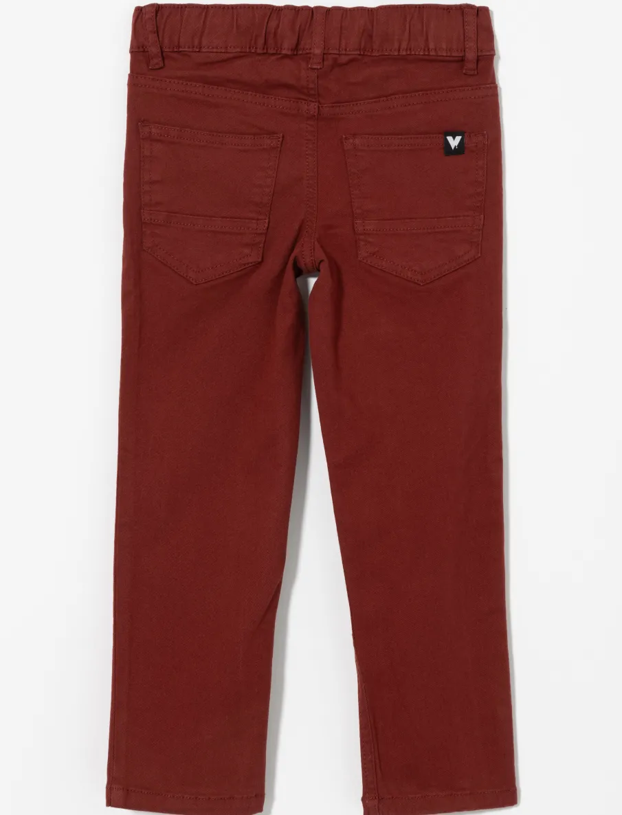 Straight Pants with Elastic Waist