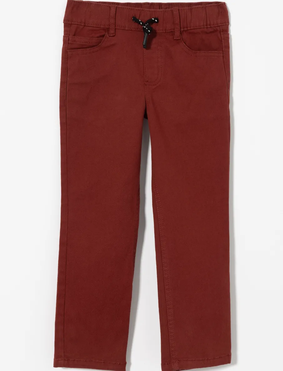 Straight Pants with Elastic Waist