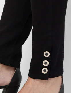 Straight Pull-on Jeans with Ankle Buttons