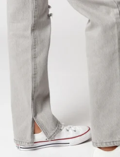 Straight Split-hem Jeans