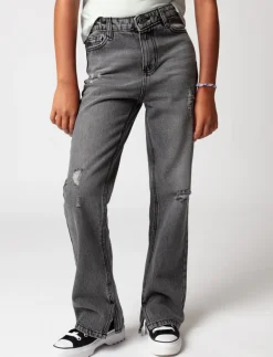 Straight Split-hem Jeans