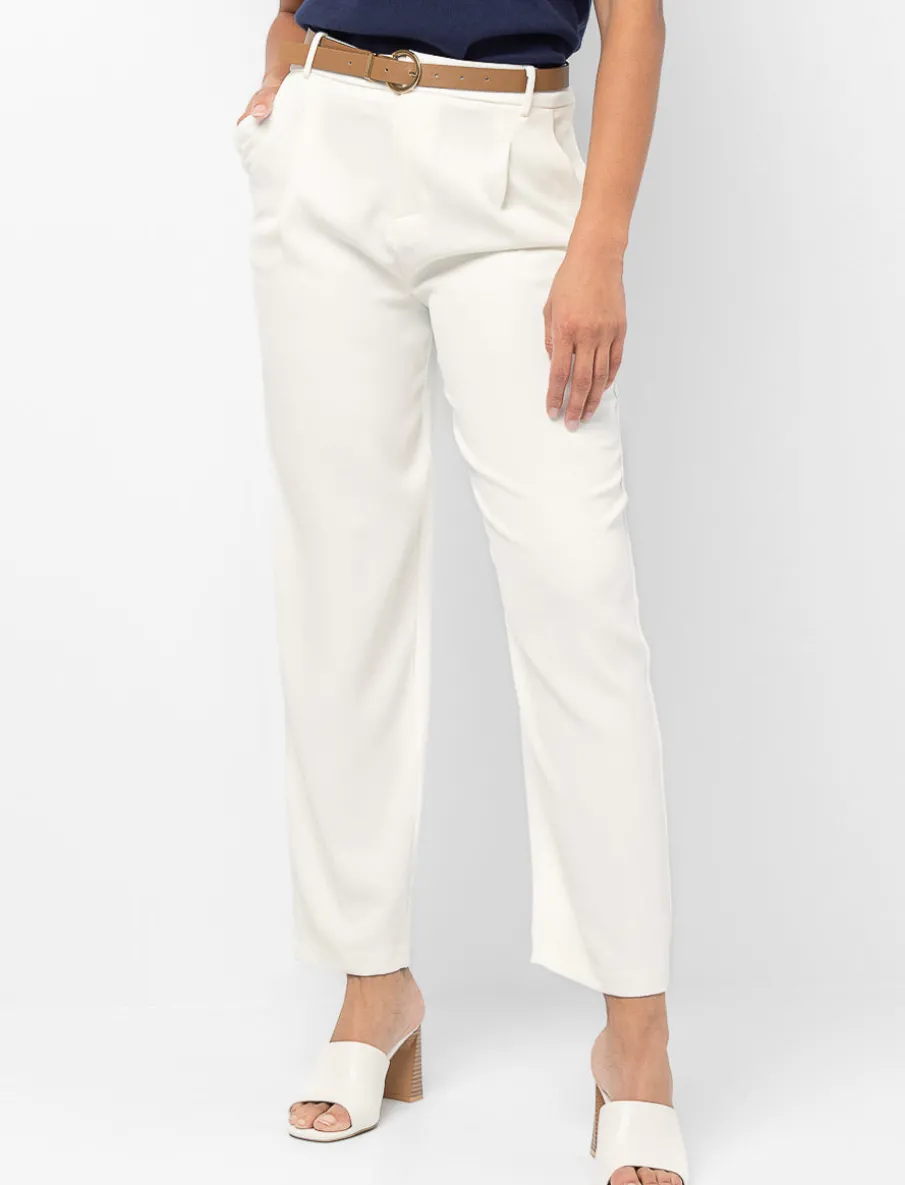 Straight-leg Belted Pants