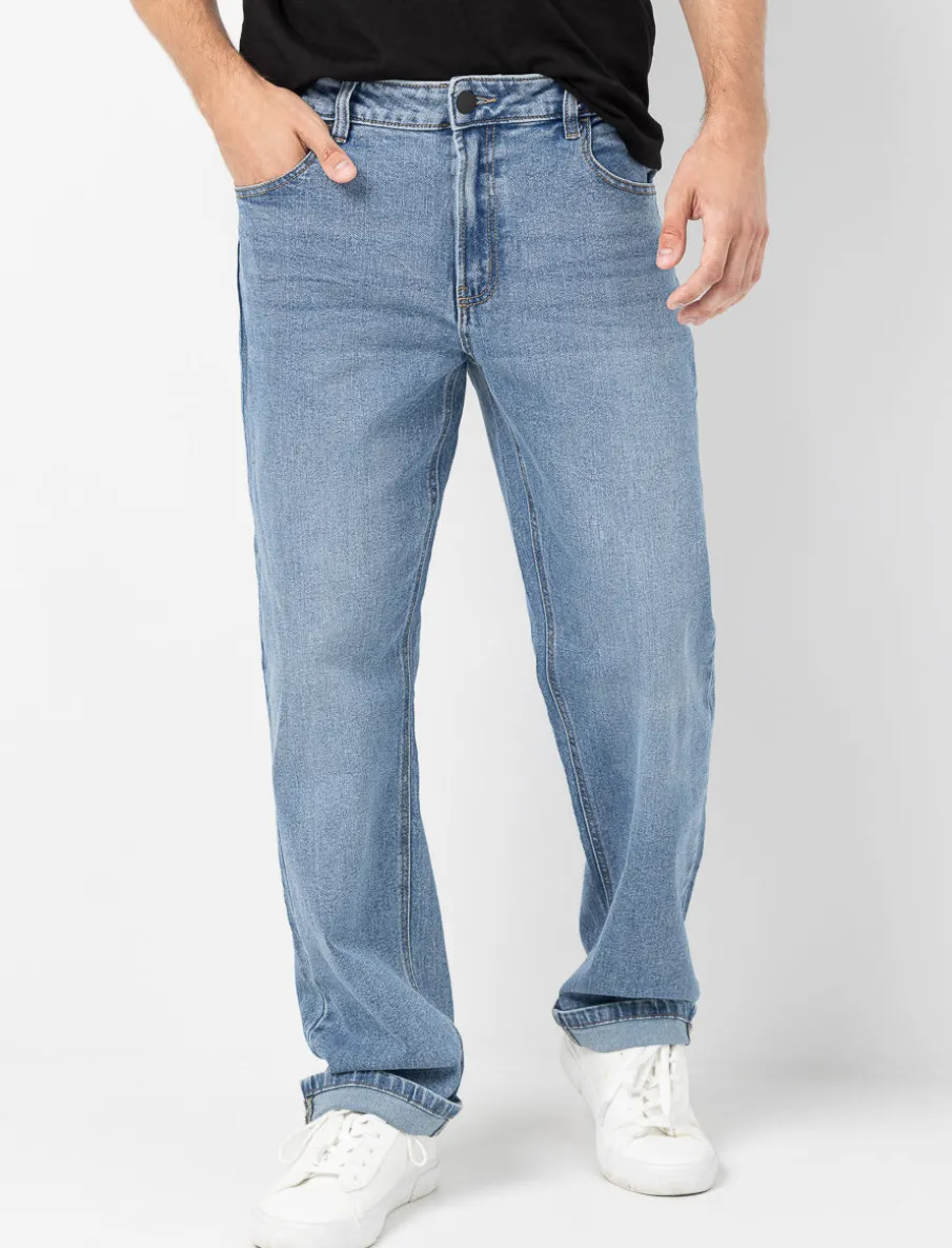 Straight-leg Jeans with Cuffs